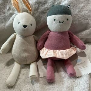 Cloud Island Plush Toy Set - Cream Bunny and Pink Doll